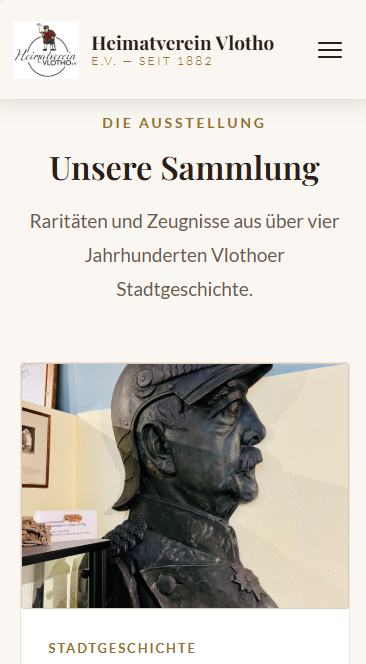 Heimatmuseum-Seite mobil – neue Gestaltung